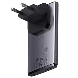 МЗП Baseus GaN5 Pro Ultra-Slim QC 3.0+PD 65W (1USB-A/1C) + кабель Type-C to Type-C (CCGP15011) Gray - мініатюра 2