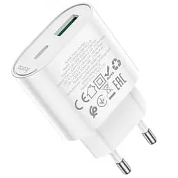 МЗП Hoco C109A Fighter PD20W+QC3.0 (1USB-A/1C) White - мініатюра 5