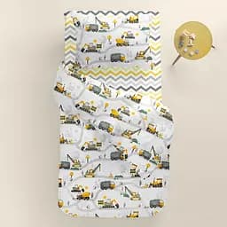 Дитяча постільна білизна в ліжечко CARS CS10, жовтий (CarsRoadYellow_ZigYellowGrey110x160_140) - мініатюра 2