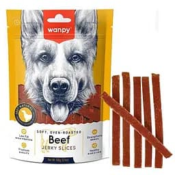 Wanpy Soft Beef Jerky Slices ванпи вяленая говядина с уткой слайсы лакомство для собак
