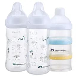 Набір для годування Bebe Confort: пляшки Emotion Physio, 270 мл, 2 шт. + диспенсер Urban Garden, білий (3102209180)