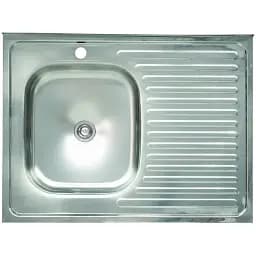 Кухонна мийка Рlatinum 8060 L з нержавіючої сталі 0.4 мм прямокутна 80x60.5 см (000000598)