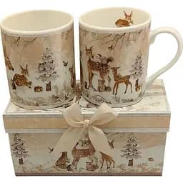 Чайный набор 2 чашки R36260 Бэмби керамика в подарочной упаковке 220 мл Белая