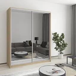 Шафа-купе дводверна MebelStar Стандарт AL 2 Дзеркала 170x60x210 см Дуб сонома (MBS-2538)