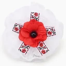 Бант вышиванка Мак Красный (2000989165811A)