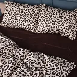 Простыня MirSon Сатин Leopard Chic 150х220 см шоколадный (2200011122076)