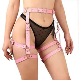 Гартери Art of Sex - Claire, натуральна шкіра, колір рожевий, XS-M