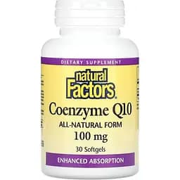 Коензим Q10 Natural Factors Coenzyme Q10, 100 мг 30 гелевих капсул