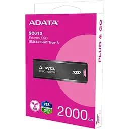 Накопичувач SSD Adata SSD 2TB USB 3.2 SD610 (SC610-2000G-CBK/RD) - мініатюра 6