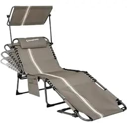 Шезлонг KingCamp Magnolia B10 Plus Grey/White - мініатюра 2