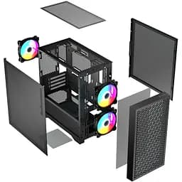Корпус LogicConcept DART PRO ARGB MINI BLACK MESH fans 3x120 мм без БЖ mATX (AM-DART-PRO-ARGB-10) - мініатюра 2