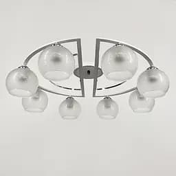 Білосніжна стельова люстра на 8 плафонів | Арт. 51795/8 CH+WT+WT | Line F