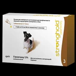 Краплі Стронгхолд 12% для собак, від бліх та кліщів, 5-10 кг, 0.5 мл х 1 піпетка (10008309-1)