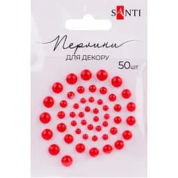 Перлини Santi самоклеючі 50 шт. червоні (952640)