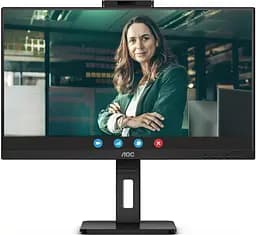 TFT 27" AOC Q27P3QW, QHD, IPS, 75Hz, 2xHDMI, DP, USB-hub, webcam, HAS, Pivot, колонки, чорний