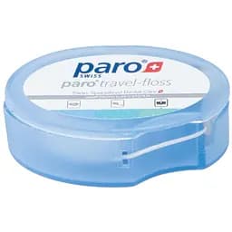 Дорожня зубна нитка Paro Swiss Travel Floss вощена з м'ятою 5 м синя