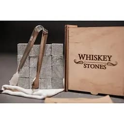 Подарунковий набір Whiskey Stones камені для віскі зі стеатиту в дерев'яній скриньці 16 штук + мішечок + щипці - мініатюра 4