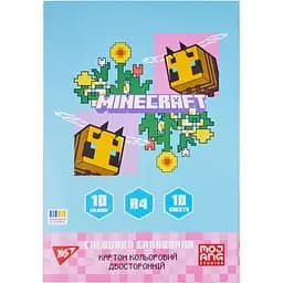 Картон цветной двусторонний Yes Minecraft.Spring 10 листов А4 папка (955460)