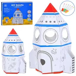 Палатка набор для творчества Ракета, картон, раскраска, фломастеры