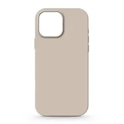 Силиконовый чехол для Apple iPhone 16 Pro Max, ICON2 Case, бежевый, противоударный, панель, защита всего корпуса, матовая поверхность Soft Touch, выступает над дисплеем, совместим с защитными стеклами и пленками, с микрофиброй