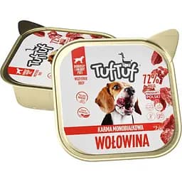 Влажный корм для взрослых собак Tuf Tuf паштет из говядины 300 г (472448)