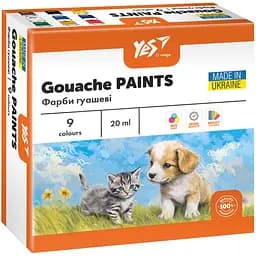 Фарби гуашеві Yes O’range Line 9 кольорів 20 мл (230431)