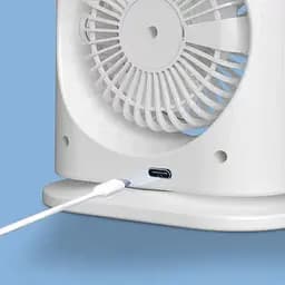 Настільний вентилятор F12 Spray Dual-Fan 2in1 з водяним охолодженням 1800mAh White - мініатюра 4