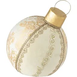 Ялинкова куля J-line декоративна різдвяна золотого кольору з текстилю діаметр 40 см (46506)