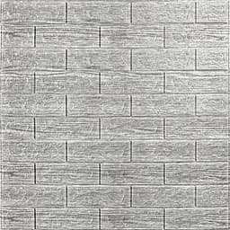 Самоклеюча декоративна 3D панель Sticker Wall 700x770x5мм Сіра смужка цегла 183 SW-00000488
