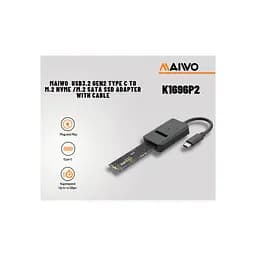 Кишеня зовнішня Maiwo M.2 NVMe/SATA SSD combo USB3.2 Gen2 Type-C (K1696P2) - мініатюра 3