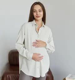 Рубашка вельветовая для беременных и кормящих мам Varna размер S-М Lullababe Айвори