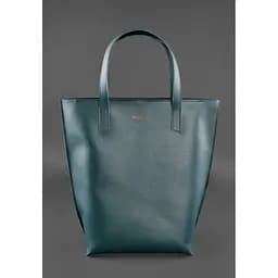 Шкіряна жіноча сумка шоппер D.D. зелена