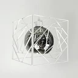 Люстра у білому корпусі з графітовим плафоном 24х24 см | Арт. 12120/1 WT+GR | Line F