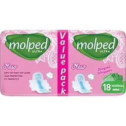 Гигиенические прокладки Molped Ultra normal eco 4 капли 18 шт.
