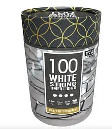 Струнные светильники таймера с батарейным питанием - 100 белых светодиодных ламп - длина свинца 0,3 м - длина освещения 9,9