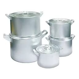 Набір із 5 алюмінієвих каструль з кришкою 2.5-3.5-4.5-6-8 л, Interos Сірий 87002