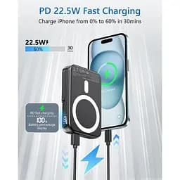 Портативний зарядний пристрій Gxorul швидка зарядка 22,5 Вт 10000 мАг PD3.0 QC4.0 з входом та виходом USB C - мініатюра 3