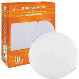 Світильник точковий врізний Євросвітло 18Вт коло LED-R-120-18 6400К без рамки (57947)