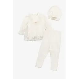 Праздничный комплект для девочки 41132 74 см Молочный