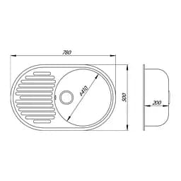 Кухонна мийка Lidz 780x500/200 MAR-07 (LIDZMAR07780500200), Сафарі - мініатюра 2