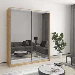 Шкаф-купе двухдверный MebelStar Стандарт AL 2 Зеркала 170x60x210 см Дуб тахо (MBS-3493)