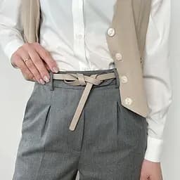 Ремень-узел кожаный цвета мокко женский HC-1502 (115-120 см)