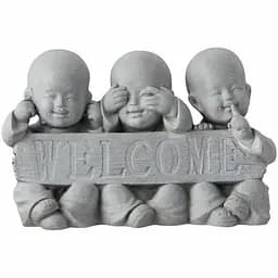 Статуетка J-line три ченці не чую не бачу не кажу Welcome сірого кольору 27 см (11534)