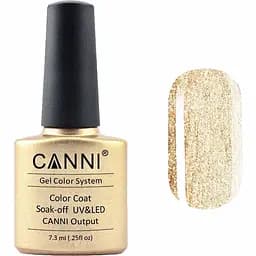 Гель-лак Canni Color Coat Soak-off UV&LED 219 світле золото з мерехтливим блиском 7.3 мл