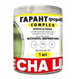 Капли Гарант Форте Complex от блох, клещей и гельминтов для собак и кошек от 2 кг до 10 кг (1 мл), 20 пипеток (GF065)