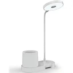 Настільна LED лампа з гнучкою ніжкою та утримувачем сенсорне керування USB-живлення Білий
