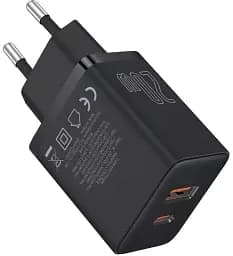 Мережевий зарядний пристрій Baseus Cube Fast Charger USB+Type-C 20 W P10111403113-00 Black - мініатюра 2