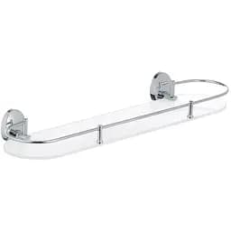 Полка стеклянная с откидным ограничителем Zerix LR3307-1 LL1435, Хром