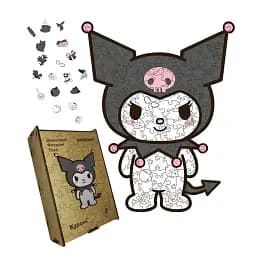 Дерев'яний фігурний пазл Куромі, А4, Дерев'яна коробка 100 елементів