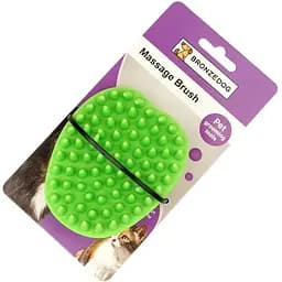 Щетка для собак и кошек Bronzedog Массажная для мытья 9.5x7.5 см